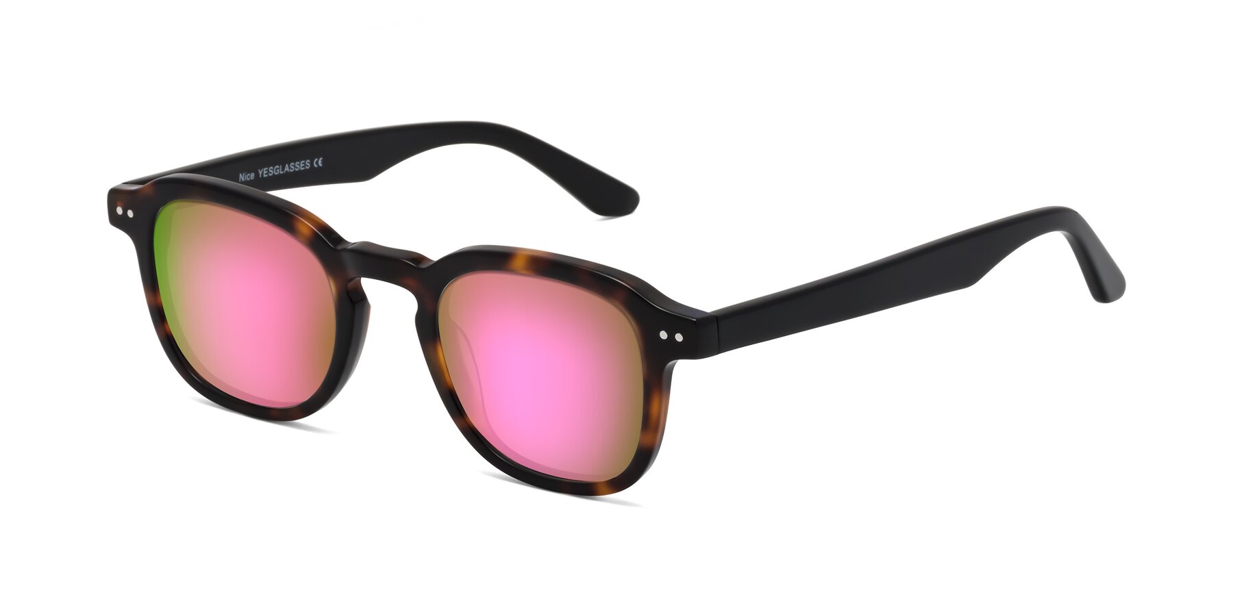 Angle of Nice in Tortoise-Black with Pink Mirrored Lenses