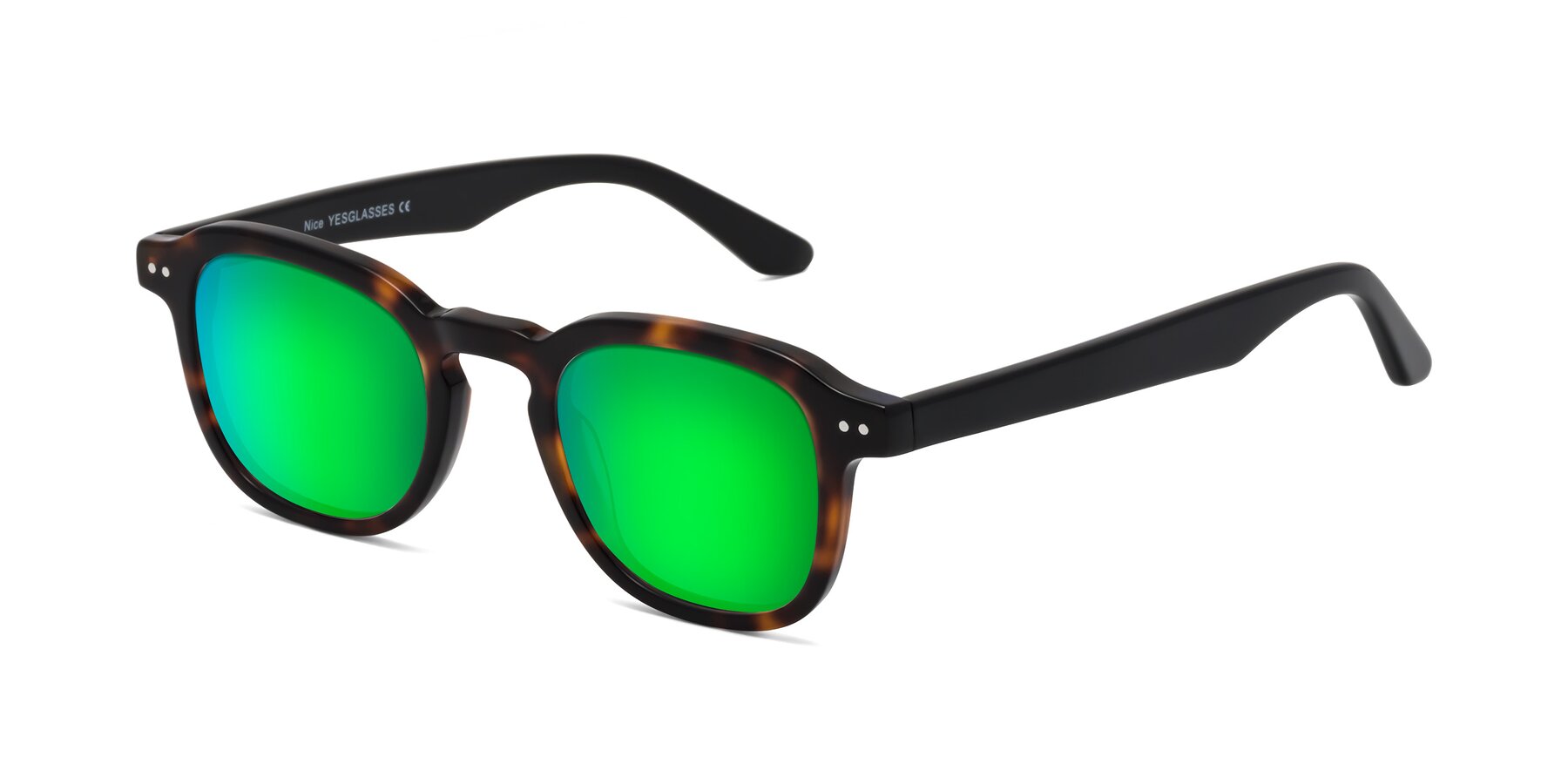 Angle of Nice in Tortoise-Black with Green Mirrored Lenses