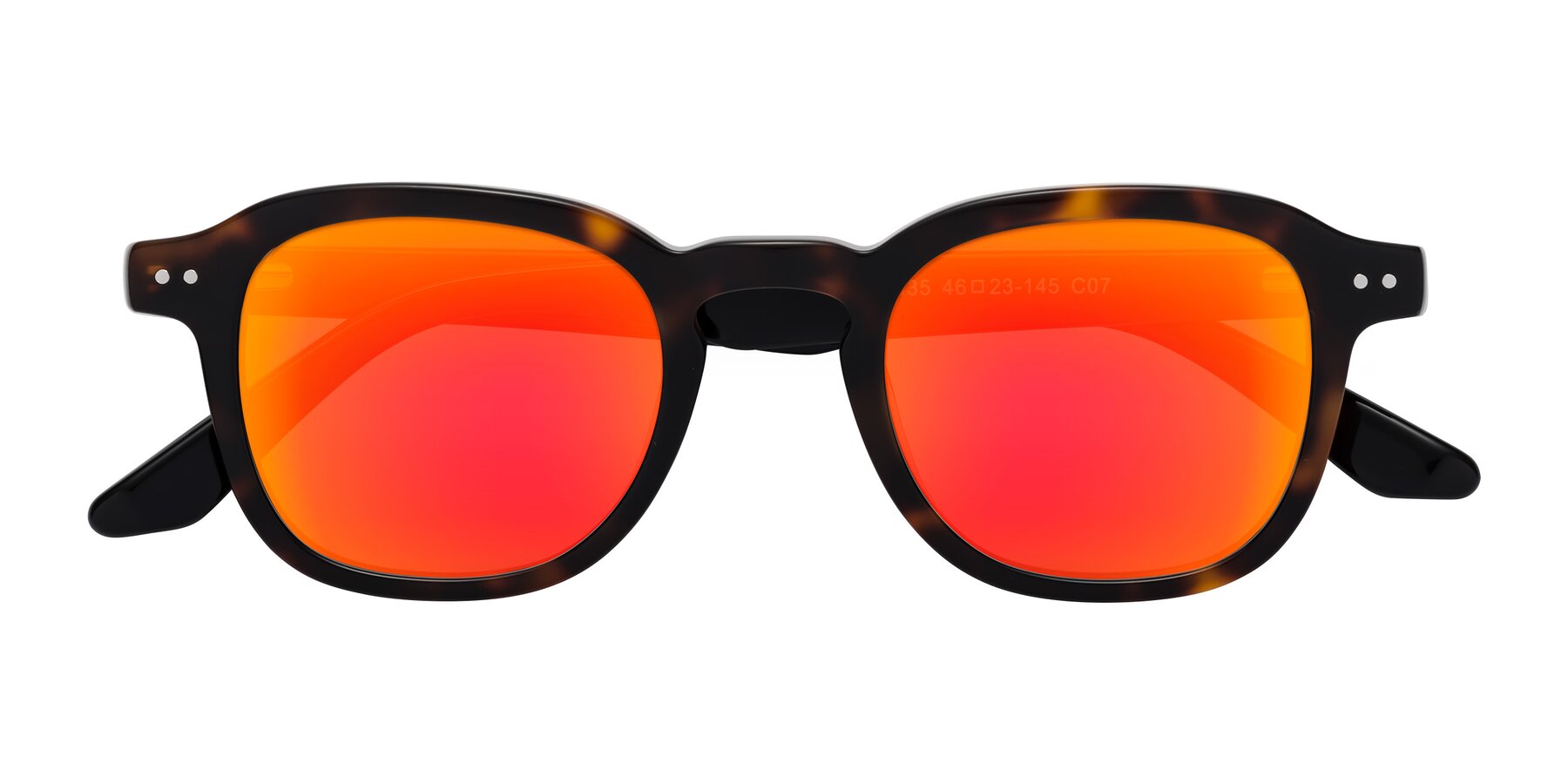 Folded Front of Nice in Tortoise-Black with Red Gold Mirrored Lenses