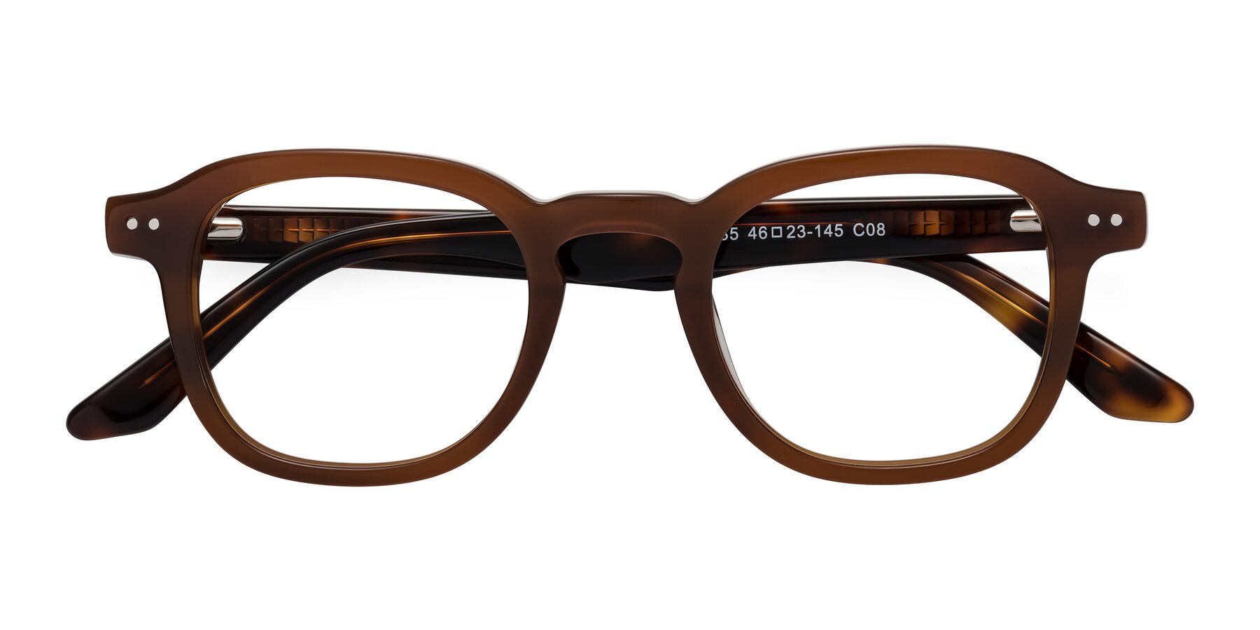 Folded Front of Nice in Brown-Tortoise with Clear Blue Light Blocking Lenses