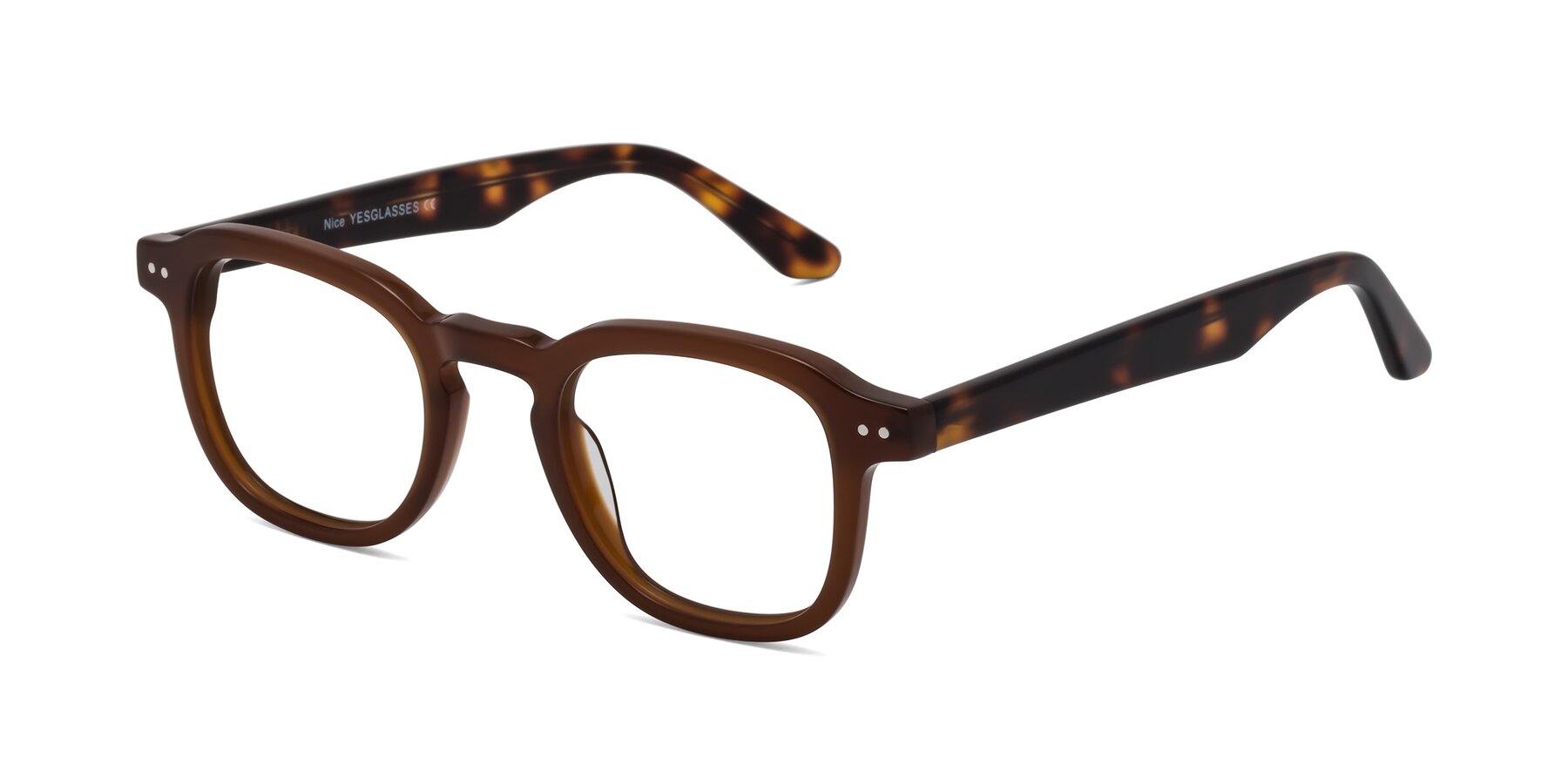 Angle of Nice in Brown-Tortoise with Clear Blue Light Blocking Lenses