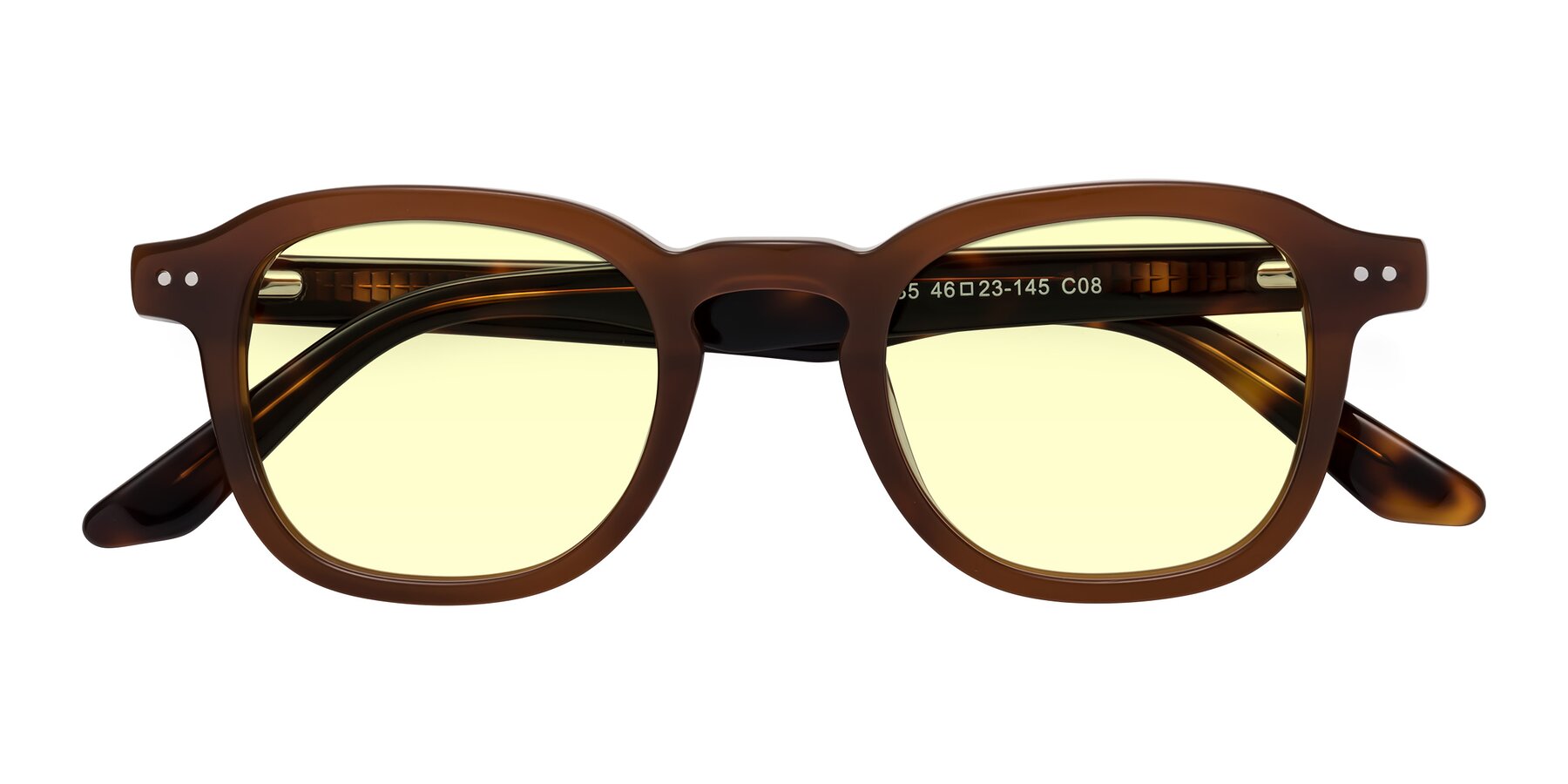 Folded Front of Nice in Brown-Tortoise with Light Yellow Tinted Lenses