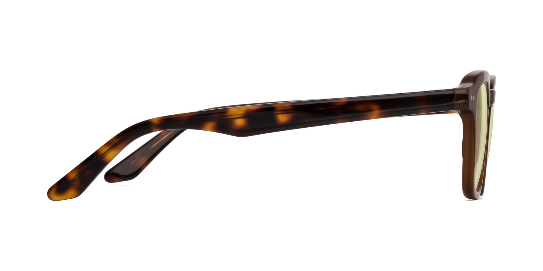 Side of Nice in Brown-Tortoise with Light Yellow Tinted Lenses