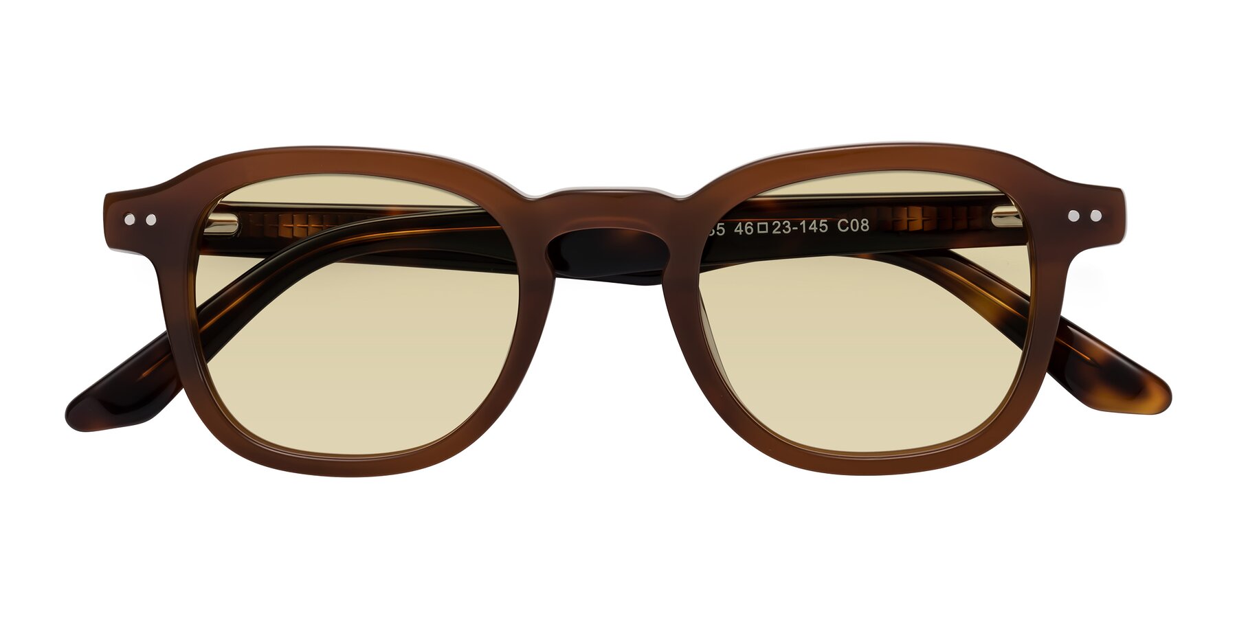 Folded Front of Nice in Brown-Tortoise with Light Champagne Tinted Lenses