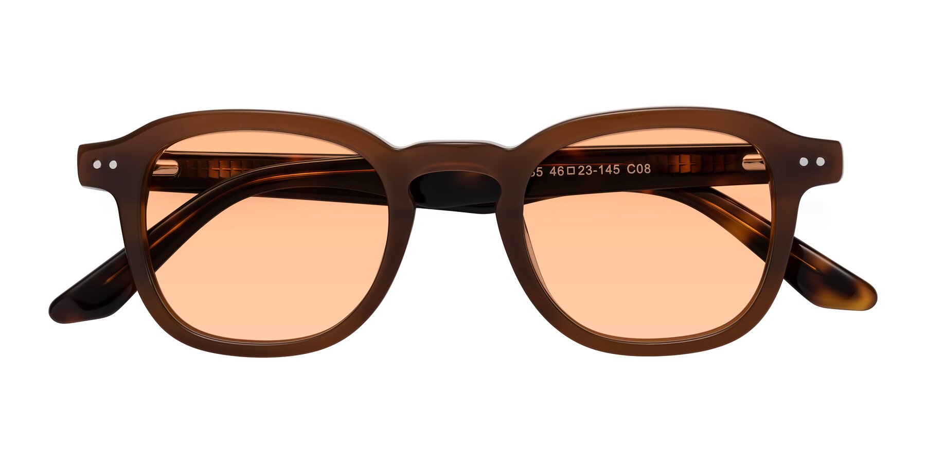 Folded Front of Nice in Brown-Tortoise with Light Orange Tinted Lenses