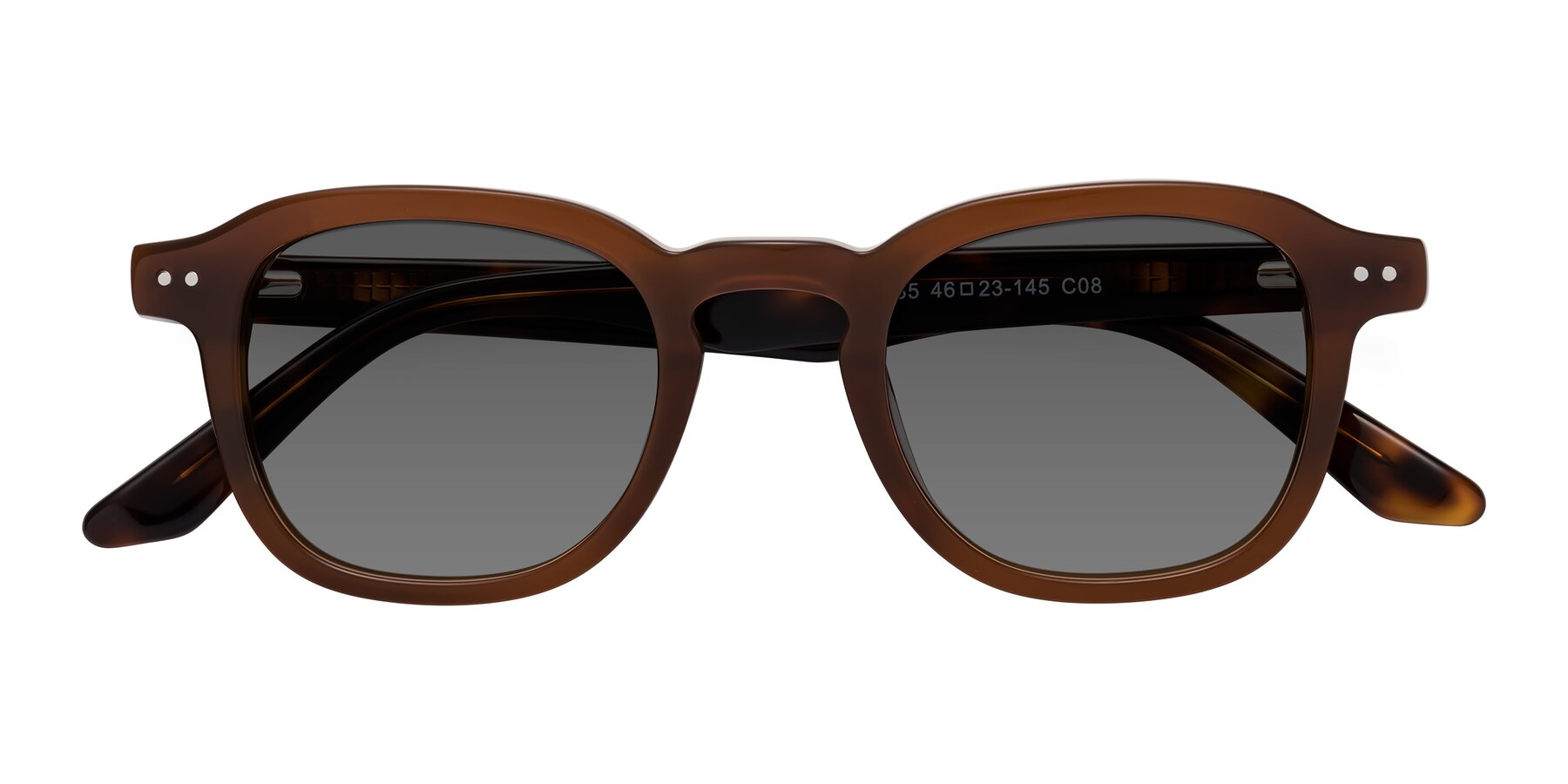 Folded Front of Nice in Brown-Tortoise with Medium Gray Tinted Lenses