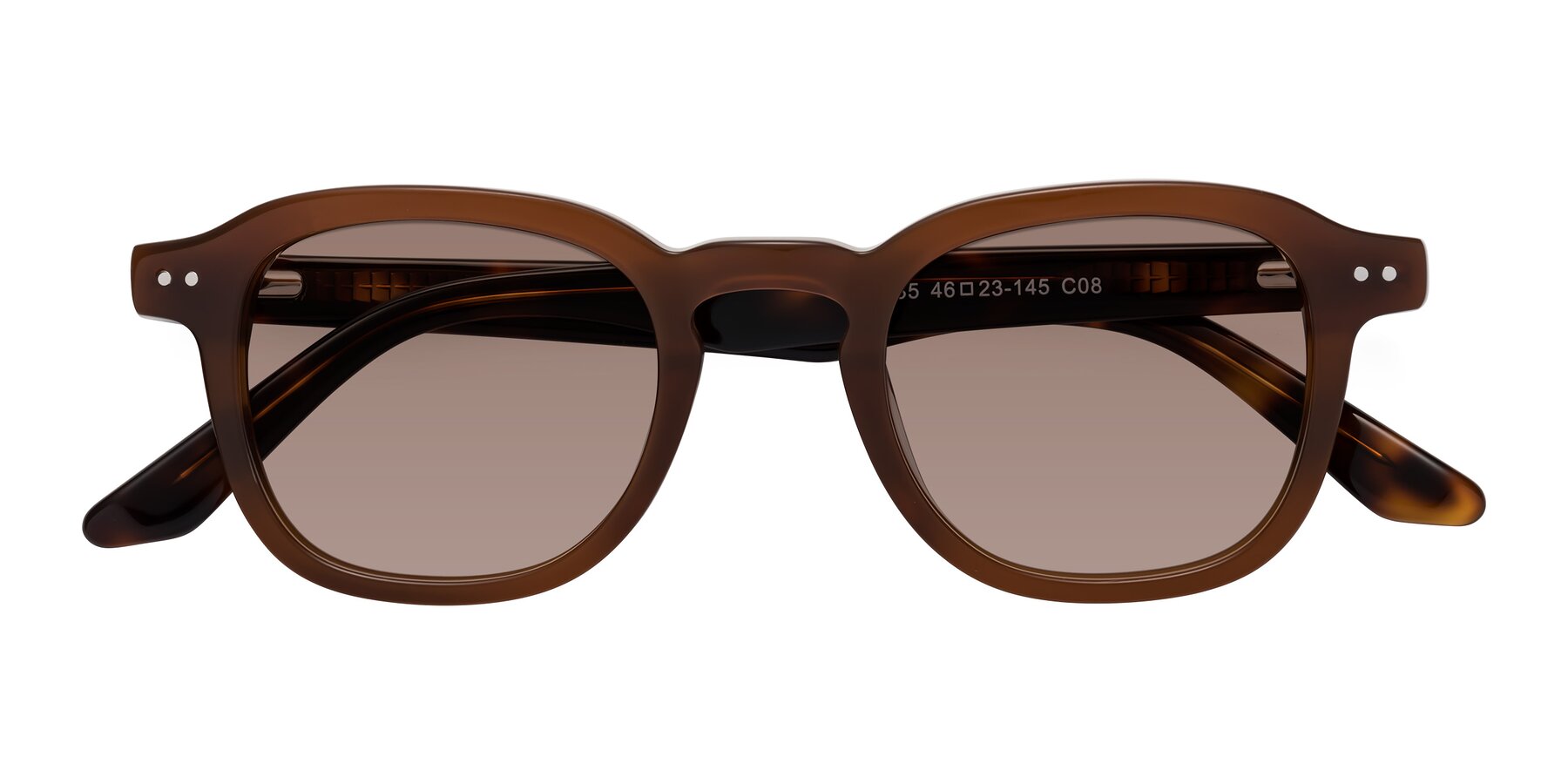 Folded Front of Nice in Brown-Tortoise with Medium Brown Tinted Lenses