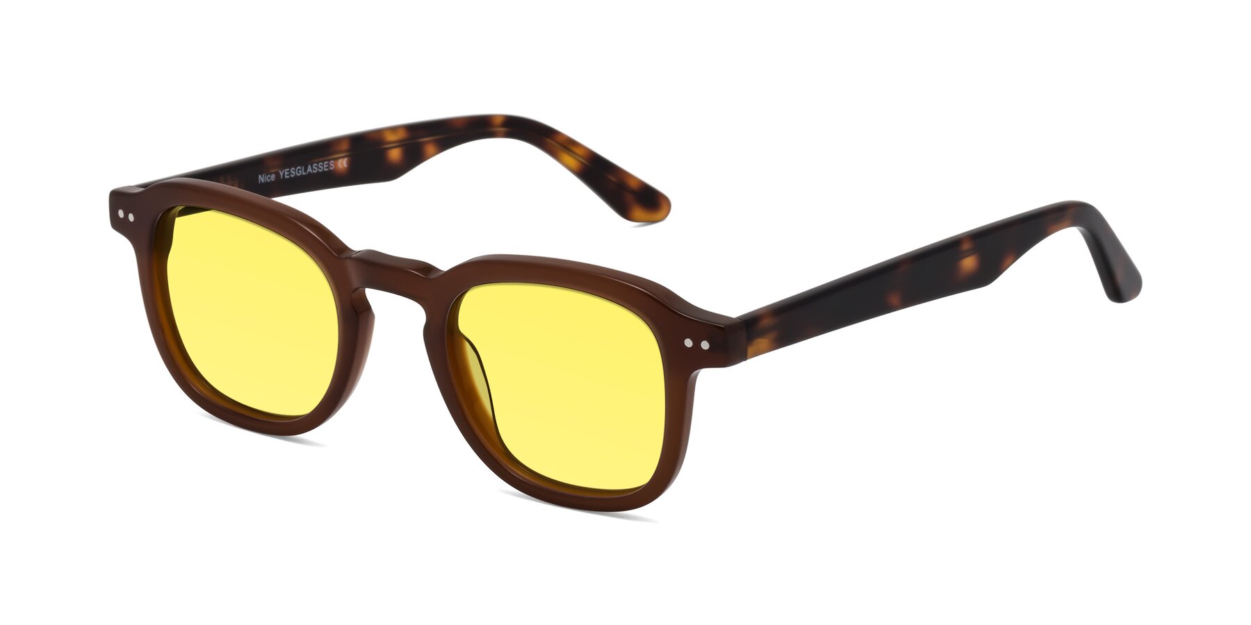 Angle of Nice in Brown-Tortoise with Medium Yellow Tinted Lenses