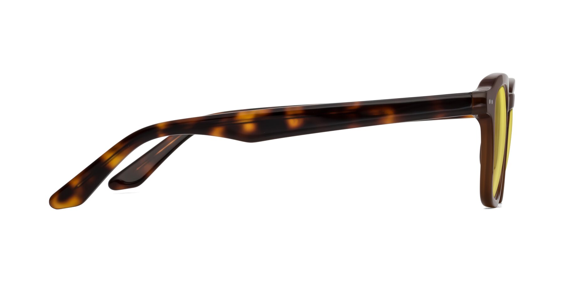 Side of Nice in Brown-Tortoise with Medium Yellow Tinted Lenses