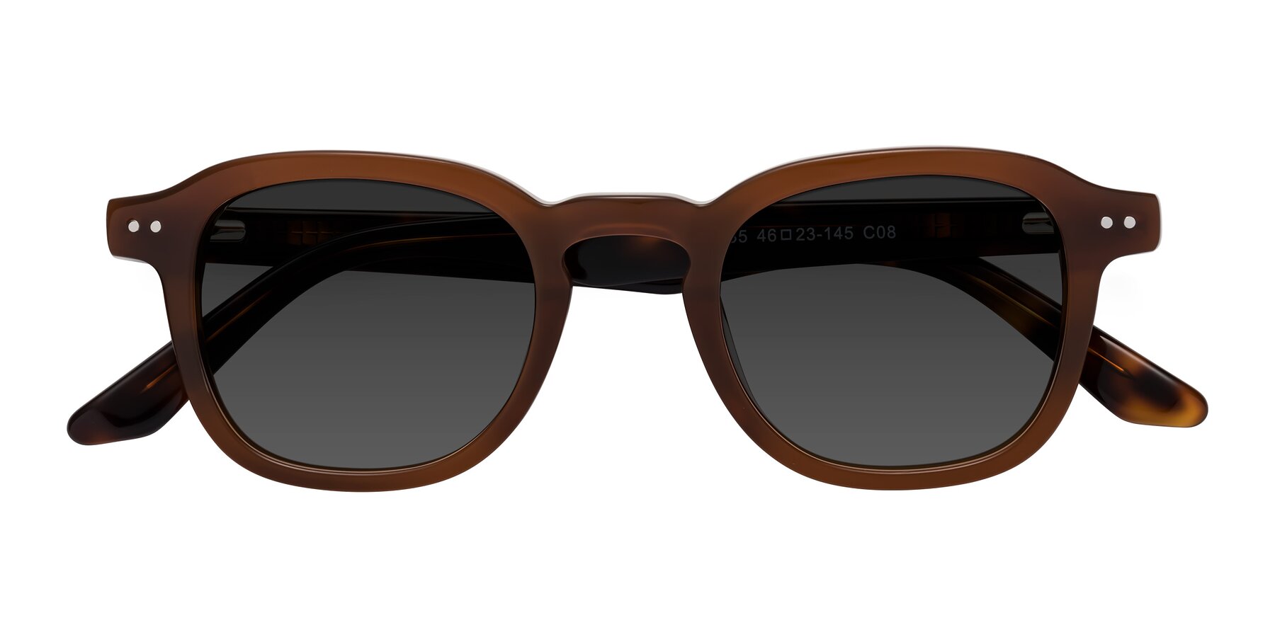 Folded Front of Nice in Brown-Tortoise with Gray Tinted Lenses