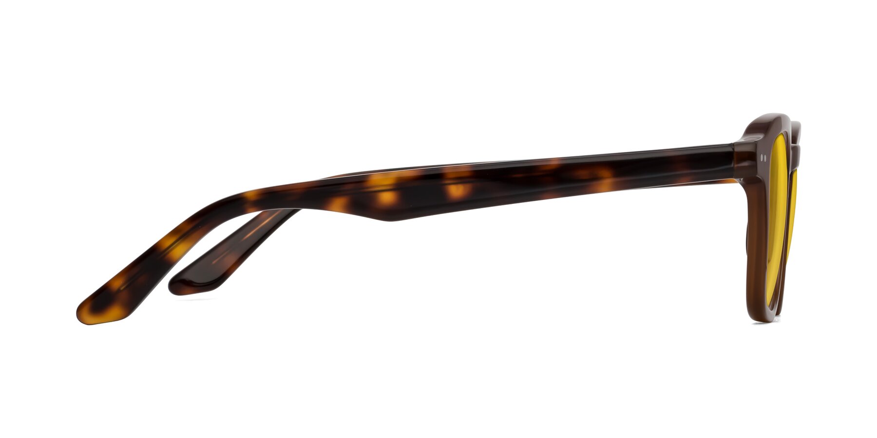 Side of Nice in Brown-Tortoise with Yellow Tinted Lenses