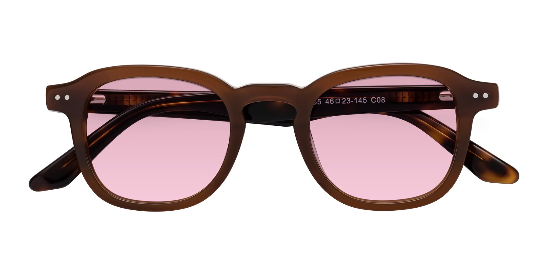 Folded Front of Nice in Brown-Tortoise with Light Wine Tinted Lenses