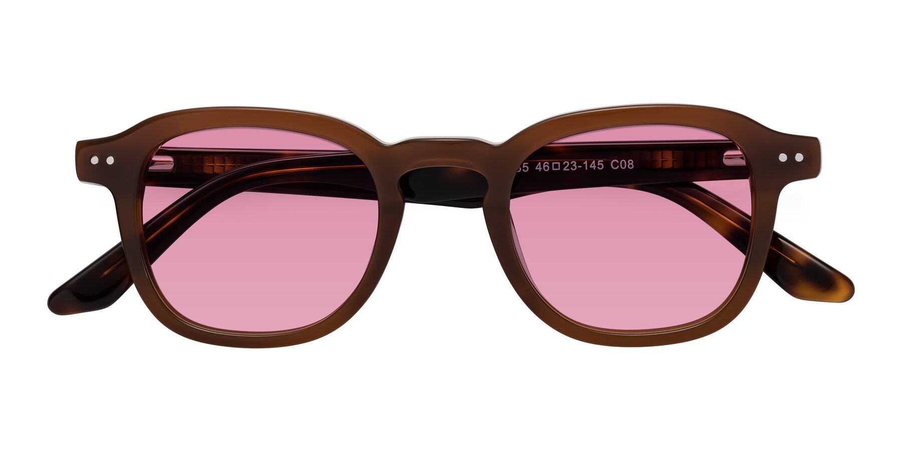 Folded Front of Nice in Brown-Tortoise with Medium Wine Tinted Lenses