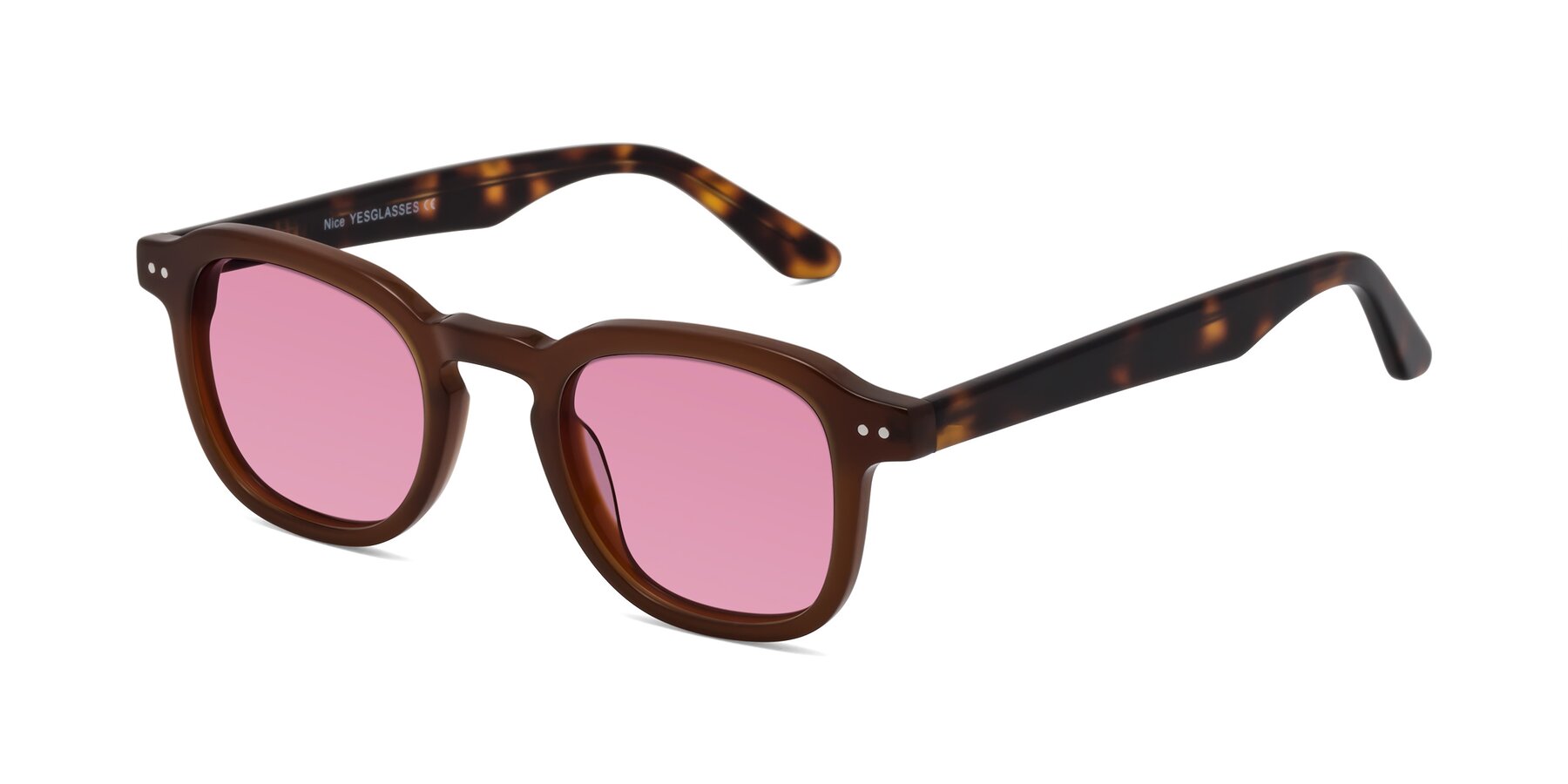 Angle of Nice in Brown-Tortoise with Medium Wine Tinted Lenses