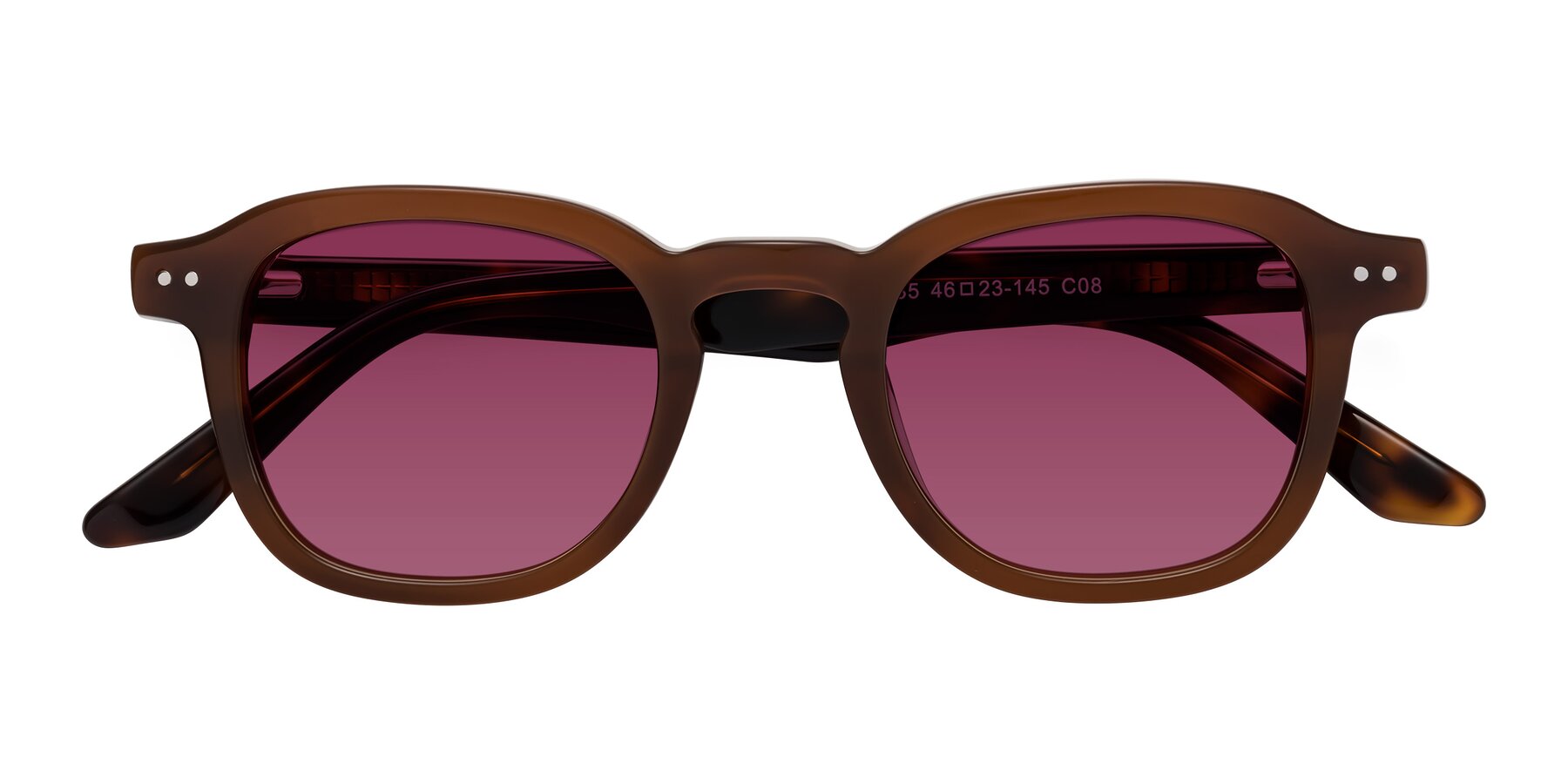 Folded Front of Nice in Brown-Tortoise with Wine Tinted Lenses