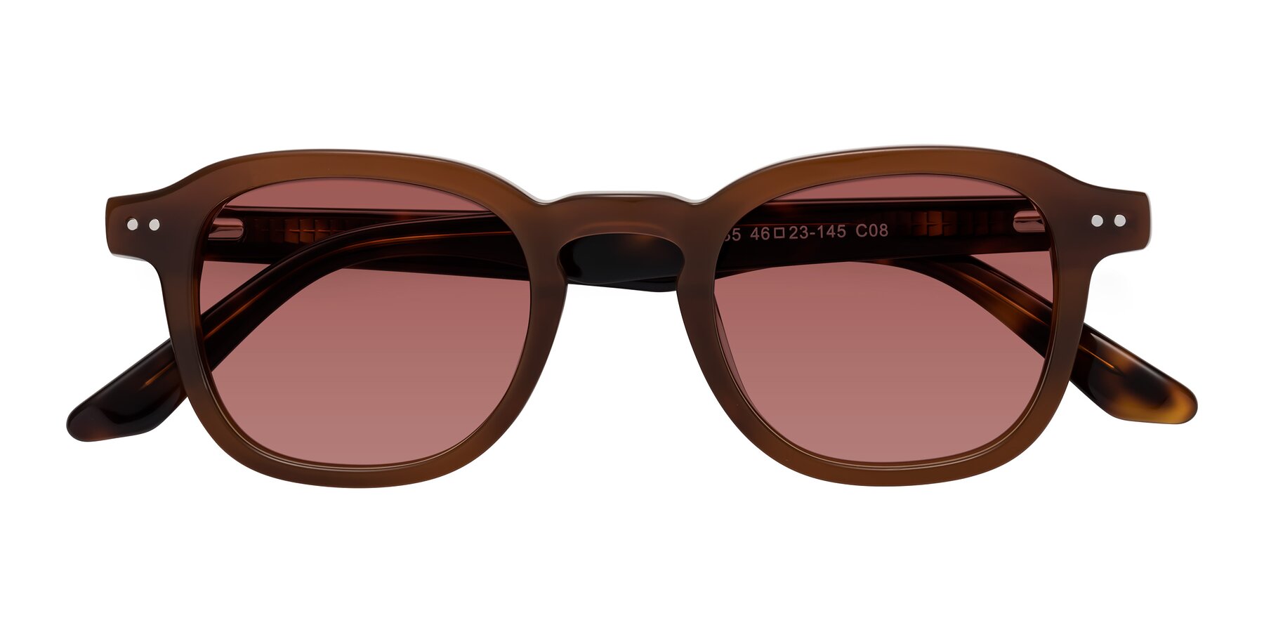 Folded Front of Nice in Brown-Tortoise with Garnet Tinted Lenses