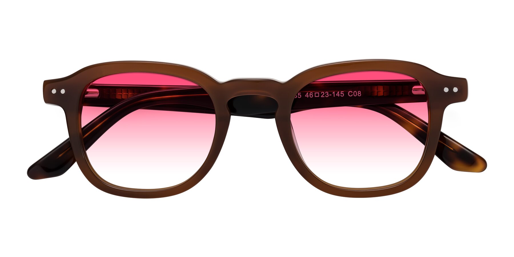 Folded Front of Nice in Brown-Tortoise with Pink Gradient Lenses