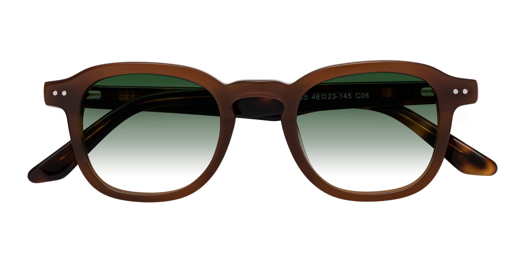 Folded Front of Nice in Brown-Tortoise with Green Gradient Lenses