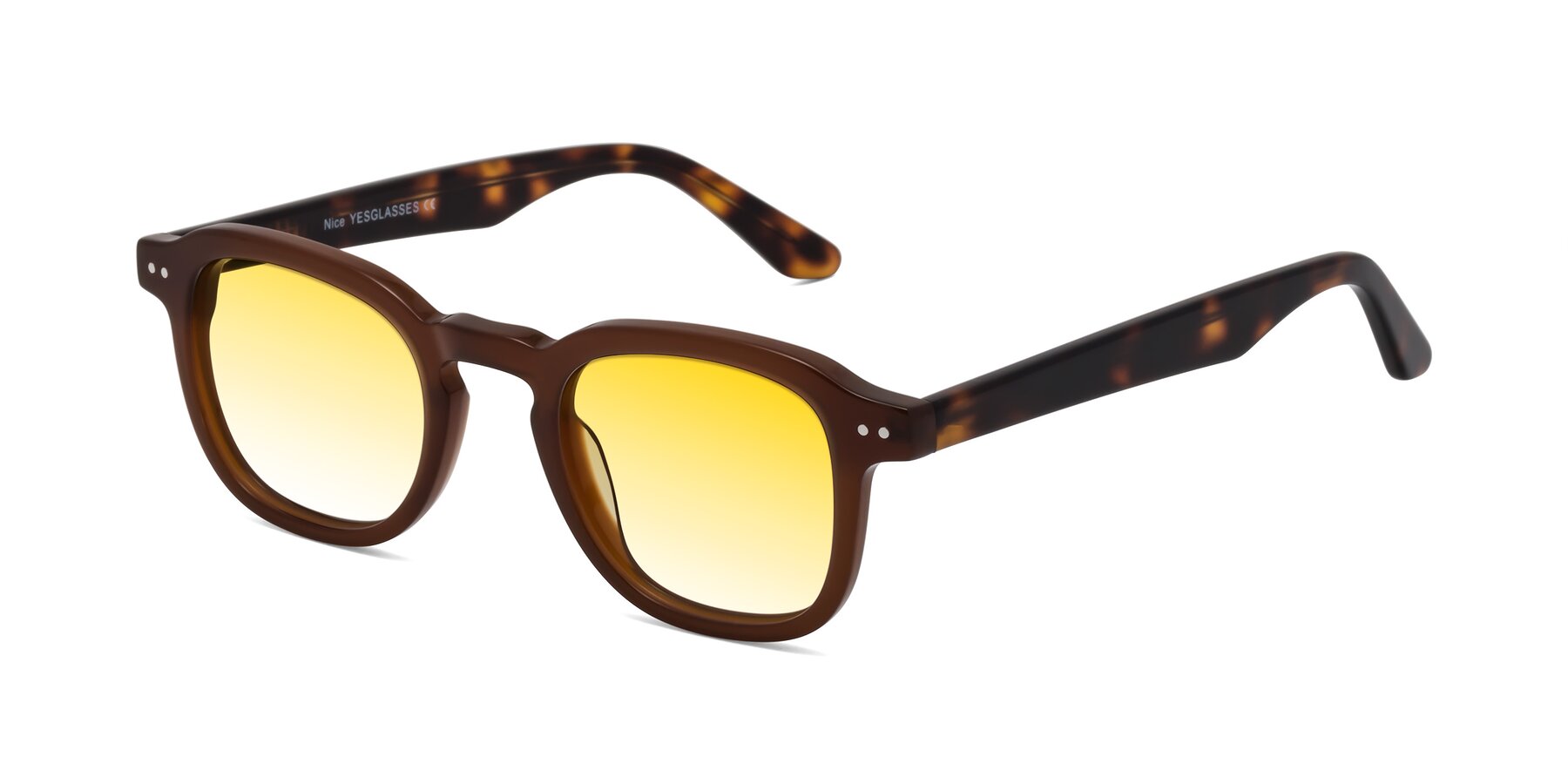 Angle of Nice in Brown-Tortoise with Yellow Gradient Lenses