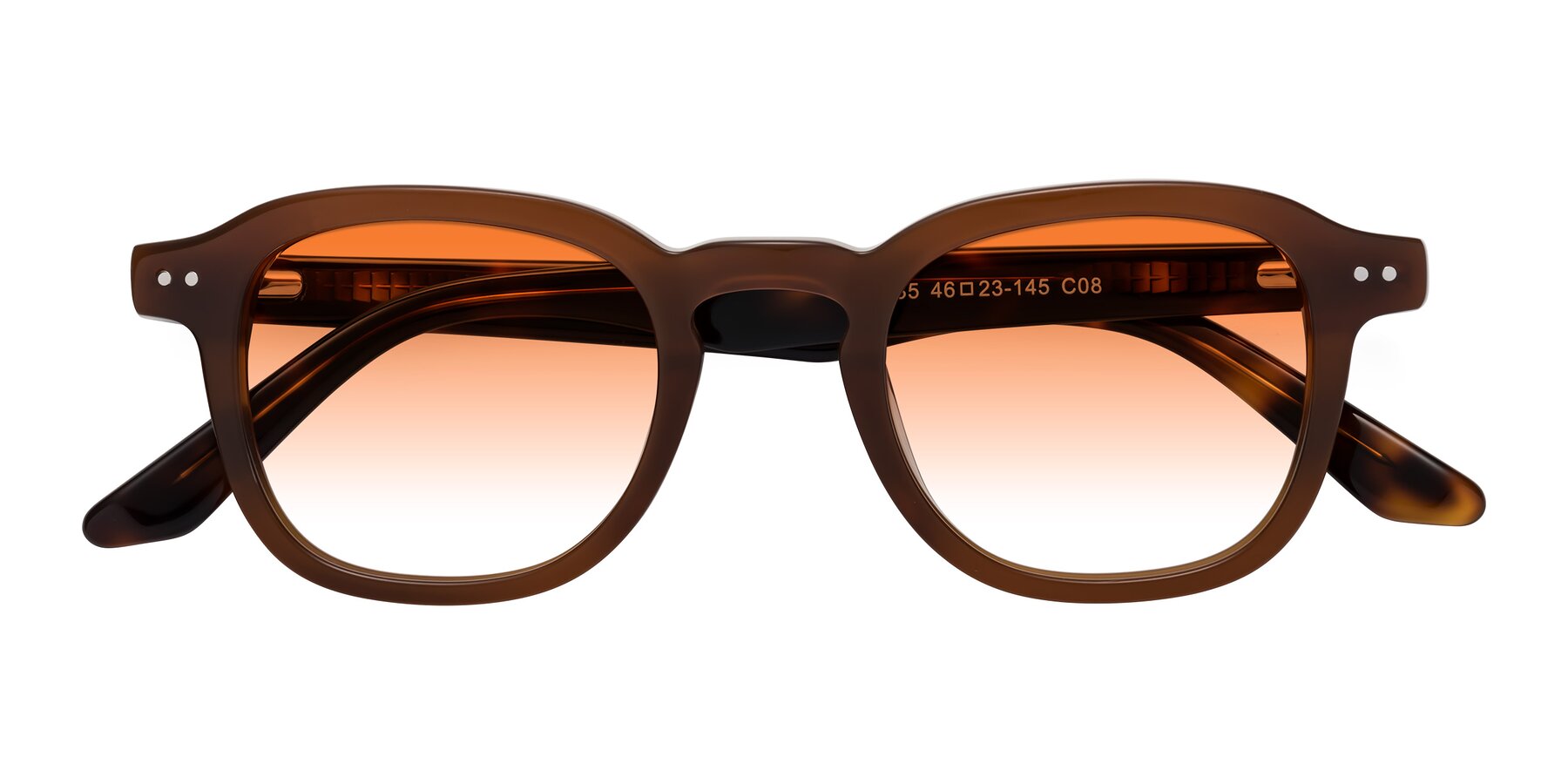 Folded Front of Nice in Brown-Tortoise with Orange Gradient Lenses