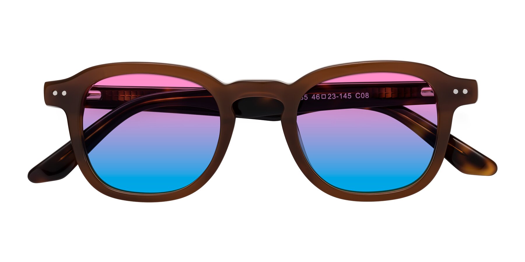 Folded Front of Nice in Brown-Tortoise with Pink / Blue Gradient Lenses