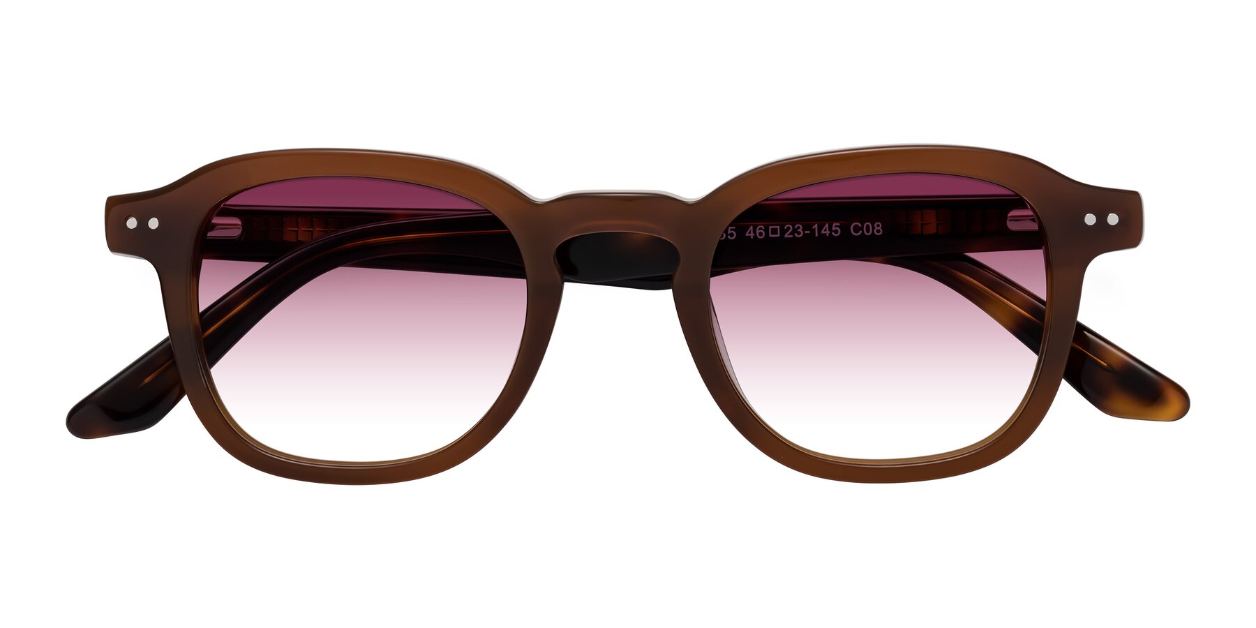 Folded Front of Nice in Brown-Tortoise with Wine Gradient Lenses