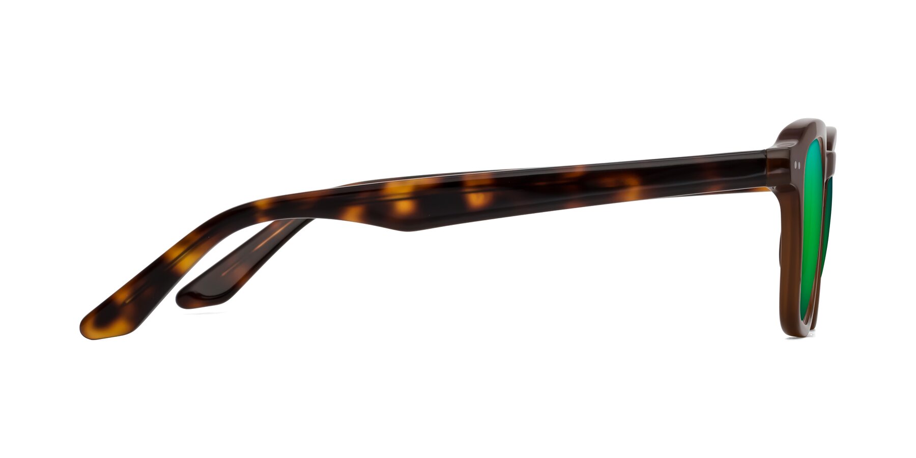 Side of Nice in Brown-Tortoise with Green Mirrored Lenses