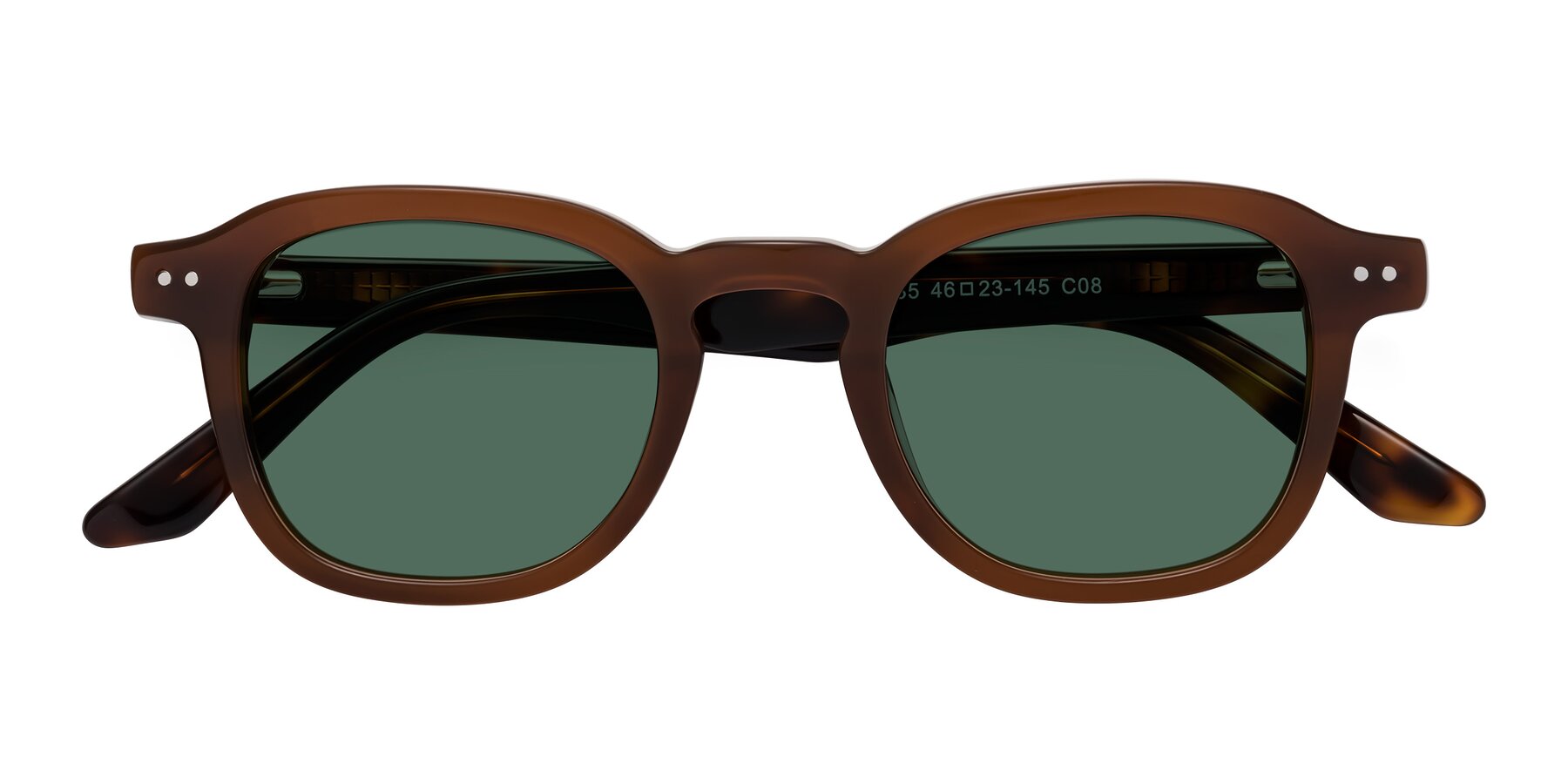 Folded Front of Nice in Brown-Tortoise with Green Polarized Lenses