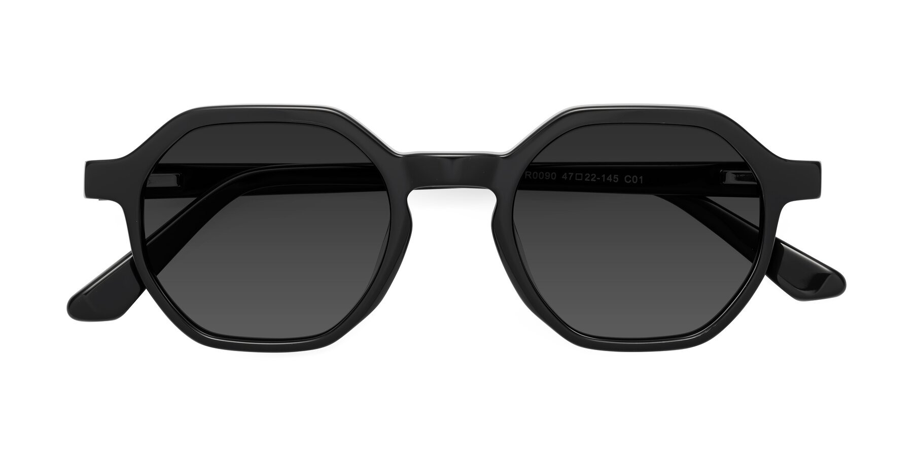 Folded Front of Lucian in Black with Gray Tinted Lenses
