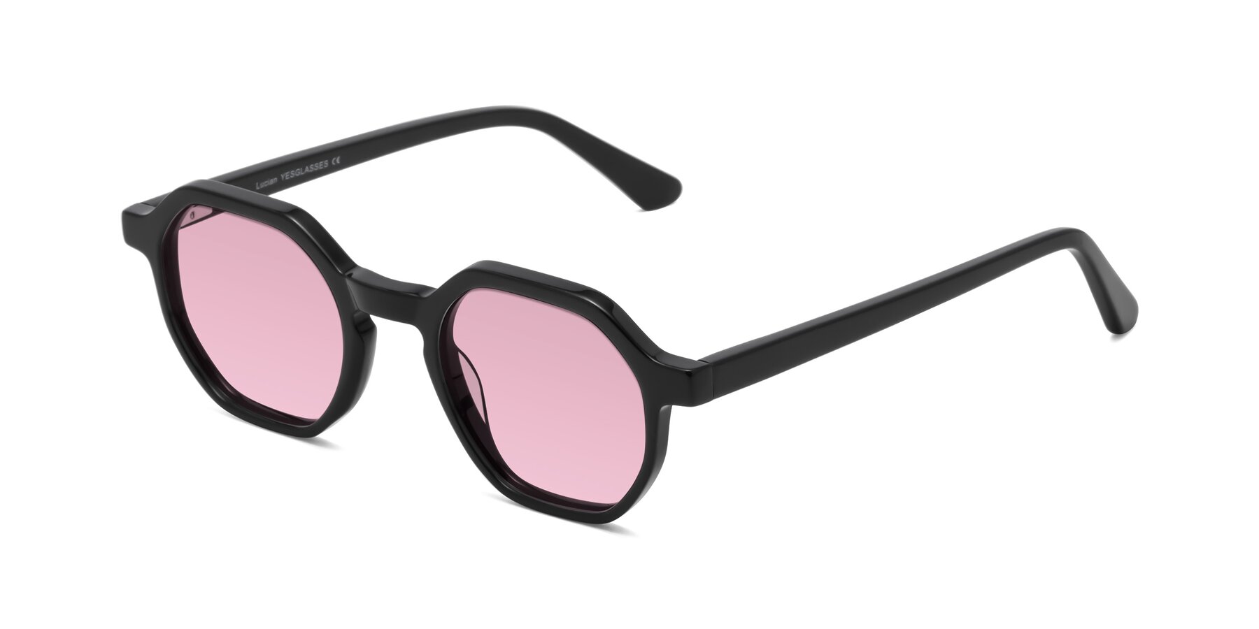 Angle of Lucian in Black with Light Wine Tinted Lenses