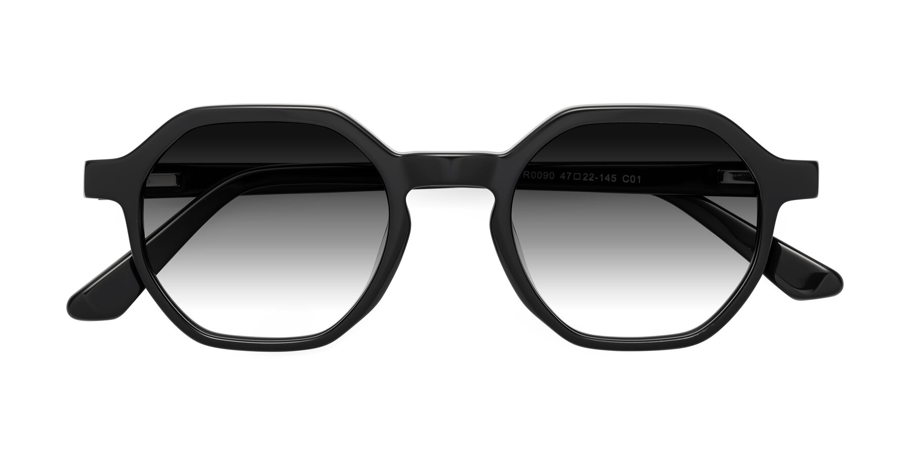 Folded Front of Lucian in Black with Gray Gradient Lenses