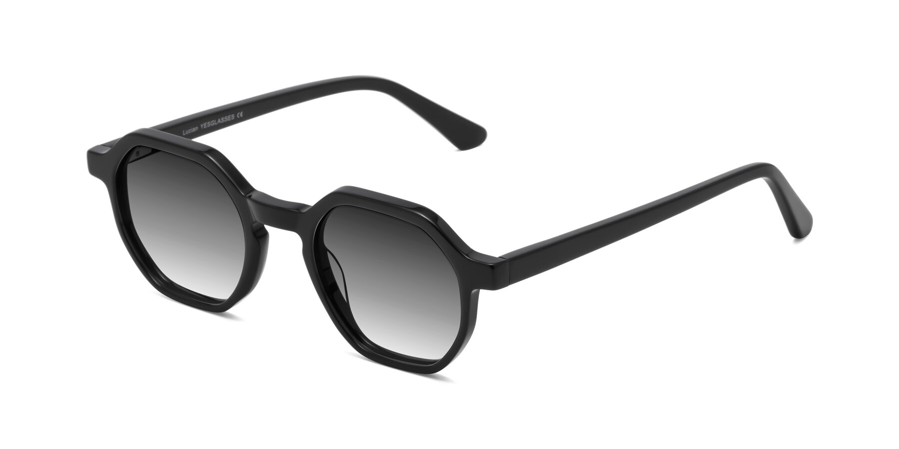 Angle of Lucian in Black with Gray Gradient Lenses