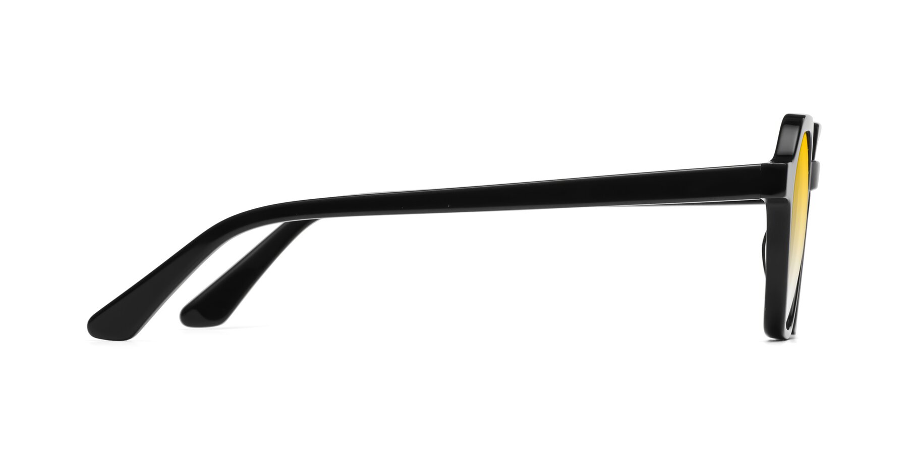 Side of Lucian in Black with Yellow Gradient Lenses