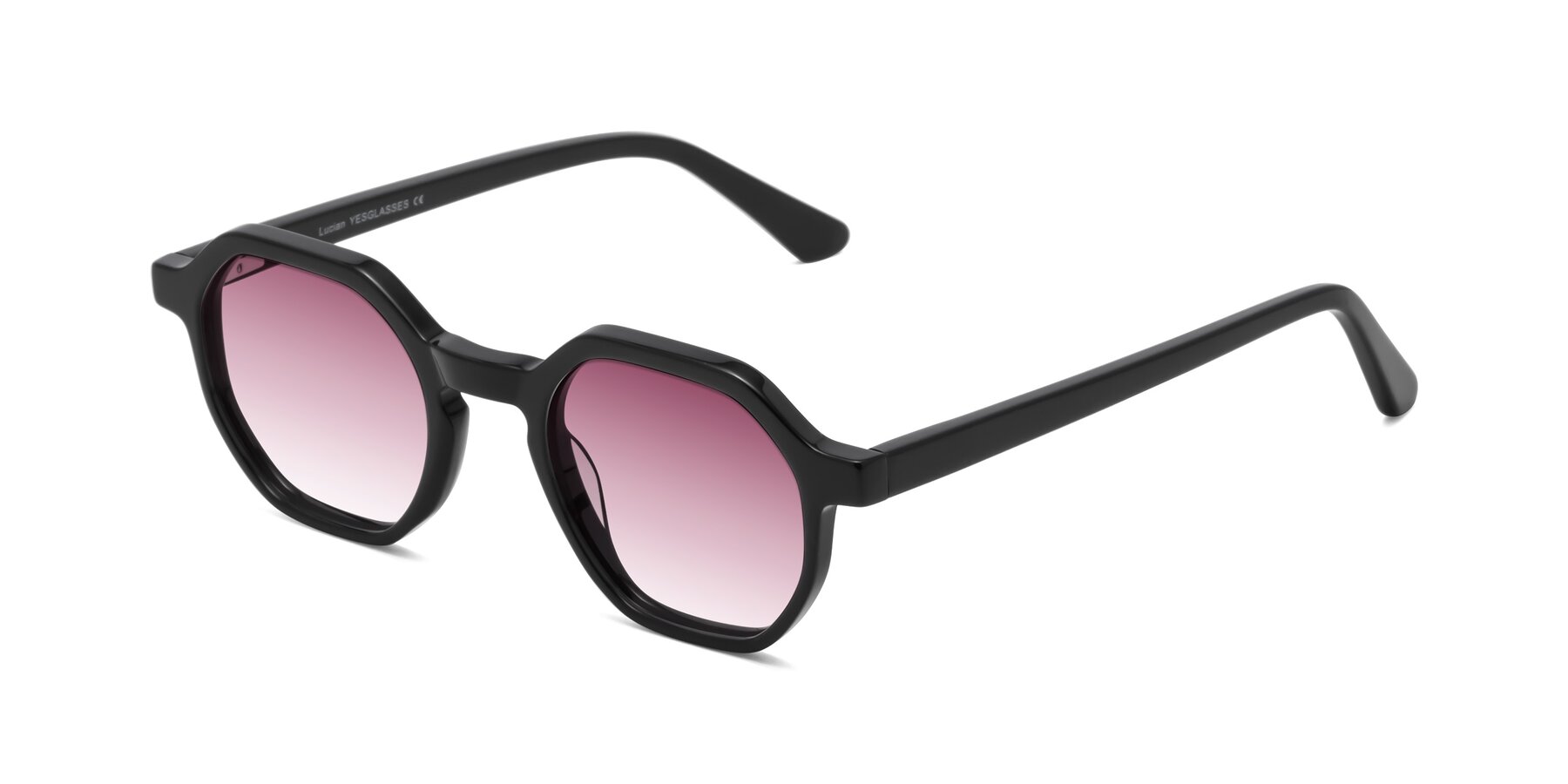 Angle of Lucian in Black with Wine Gradient Lenses