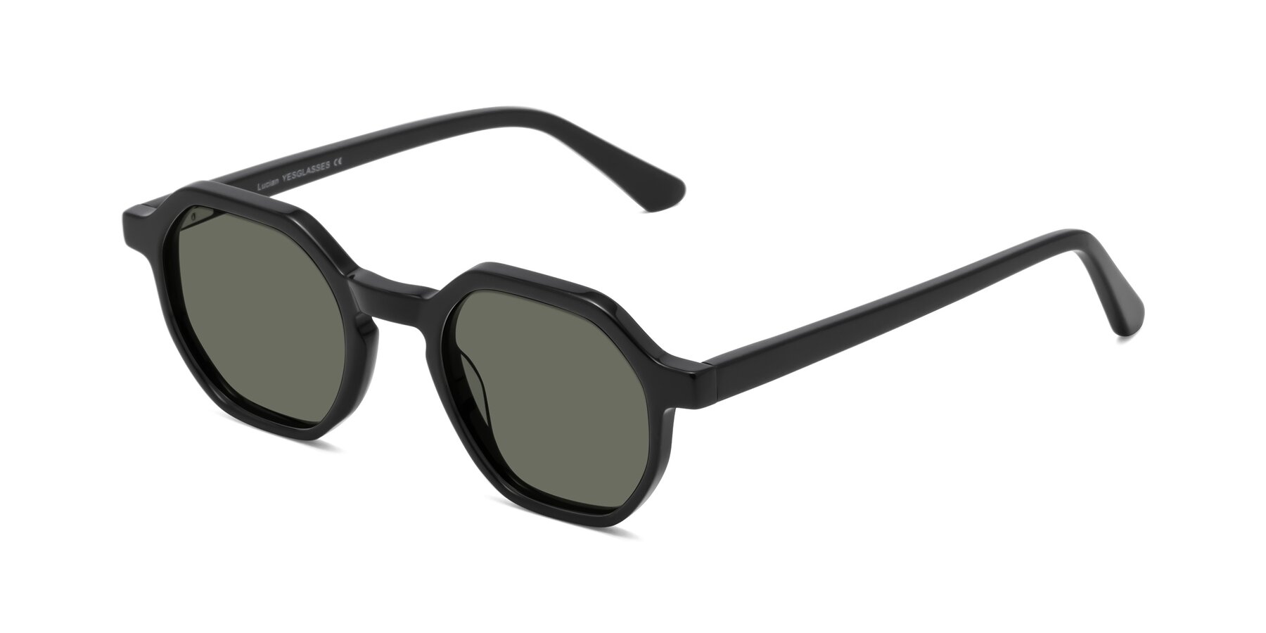 Angle of Lucian in Black with Gray Polarized Lenses