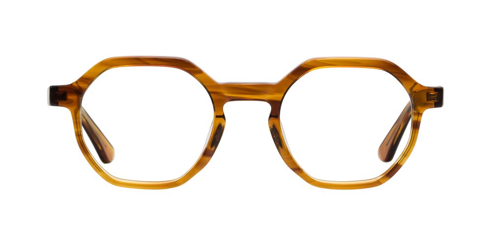 Lucian - Striped Amber Eyeglasses