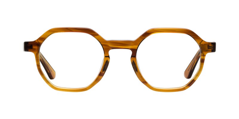 Lucian - Striped Amber Eyeglasses