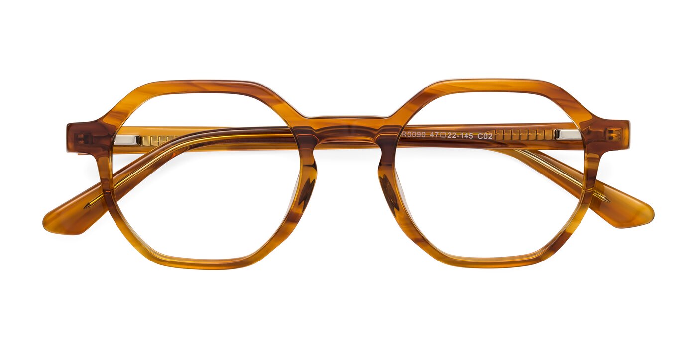 Lucian - Striped Amber Eyeglasses