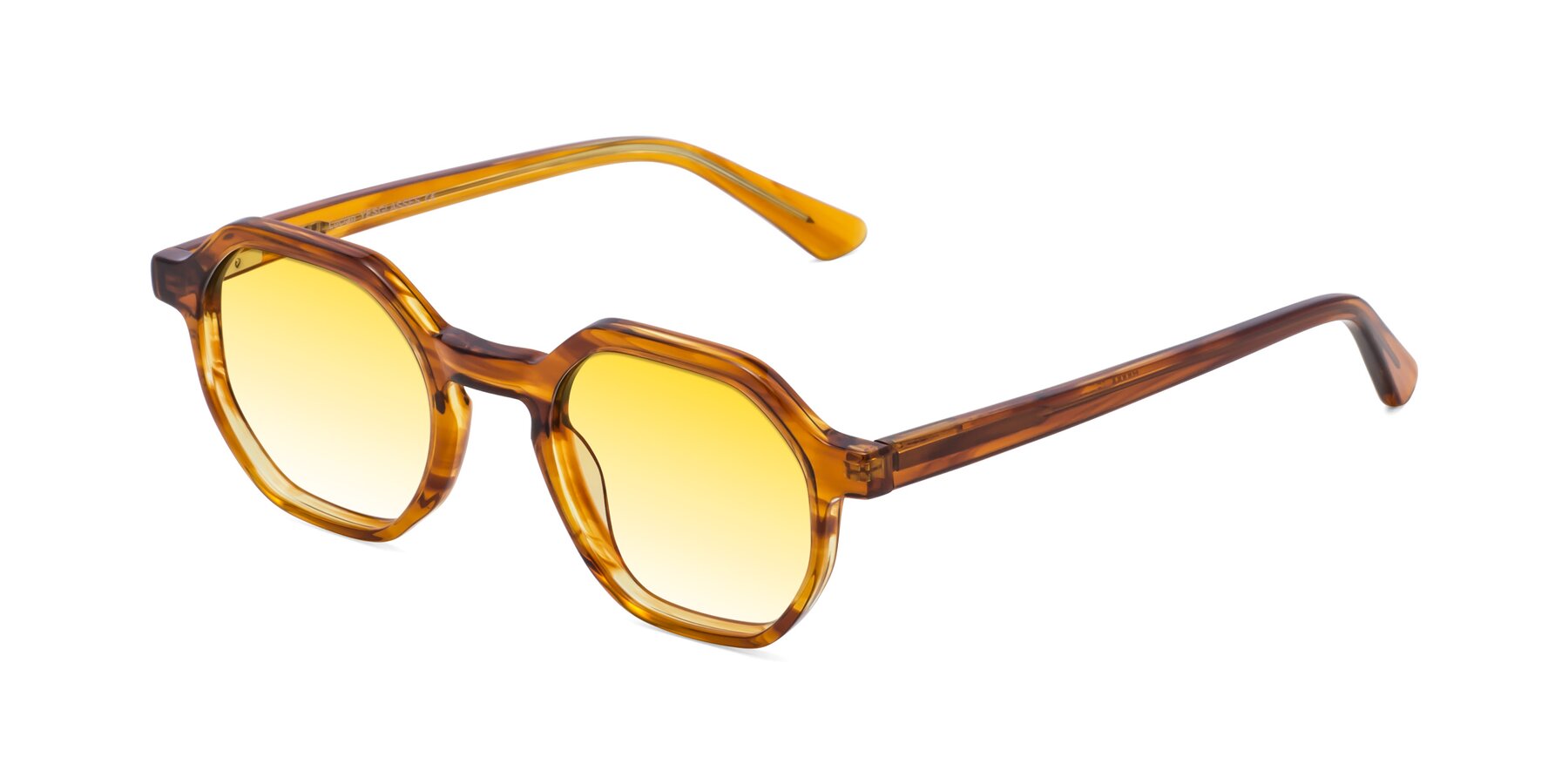 Angle of Lucian in Striped Amber with Yellow Gradient Lenses