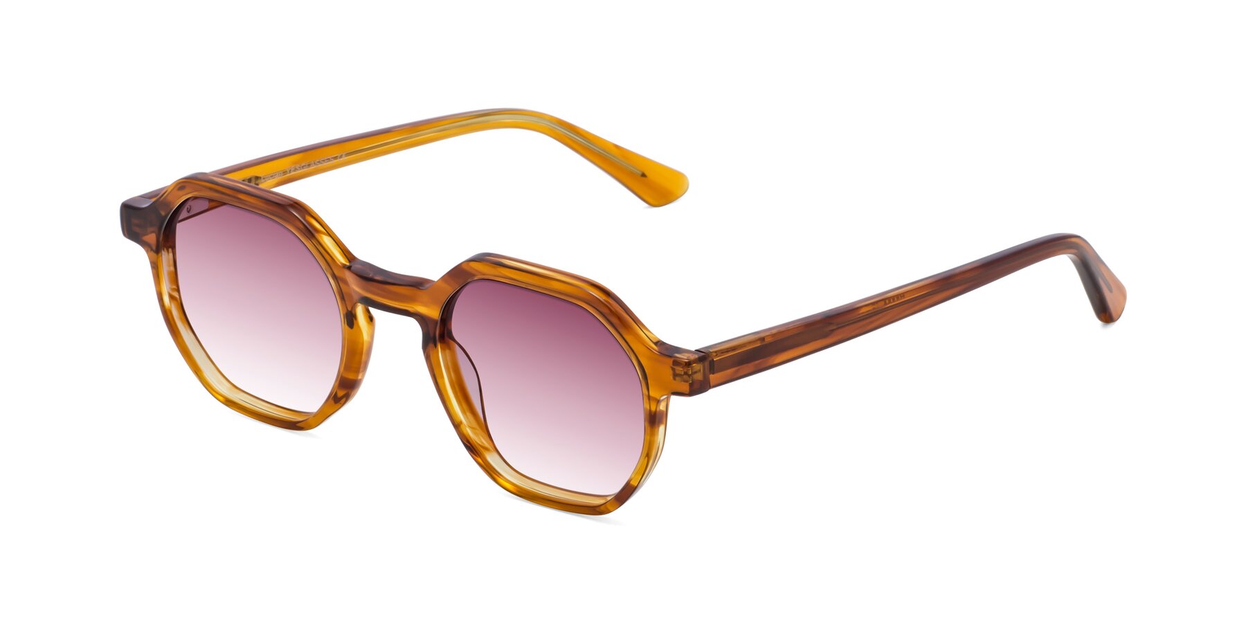 Angle of Lucian in Striped Amber with Wine Gradient Lenses