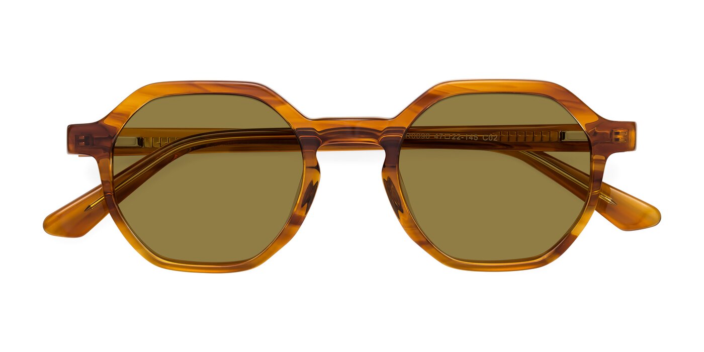 Lucian - Striped Amber Polarized Sunglasses