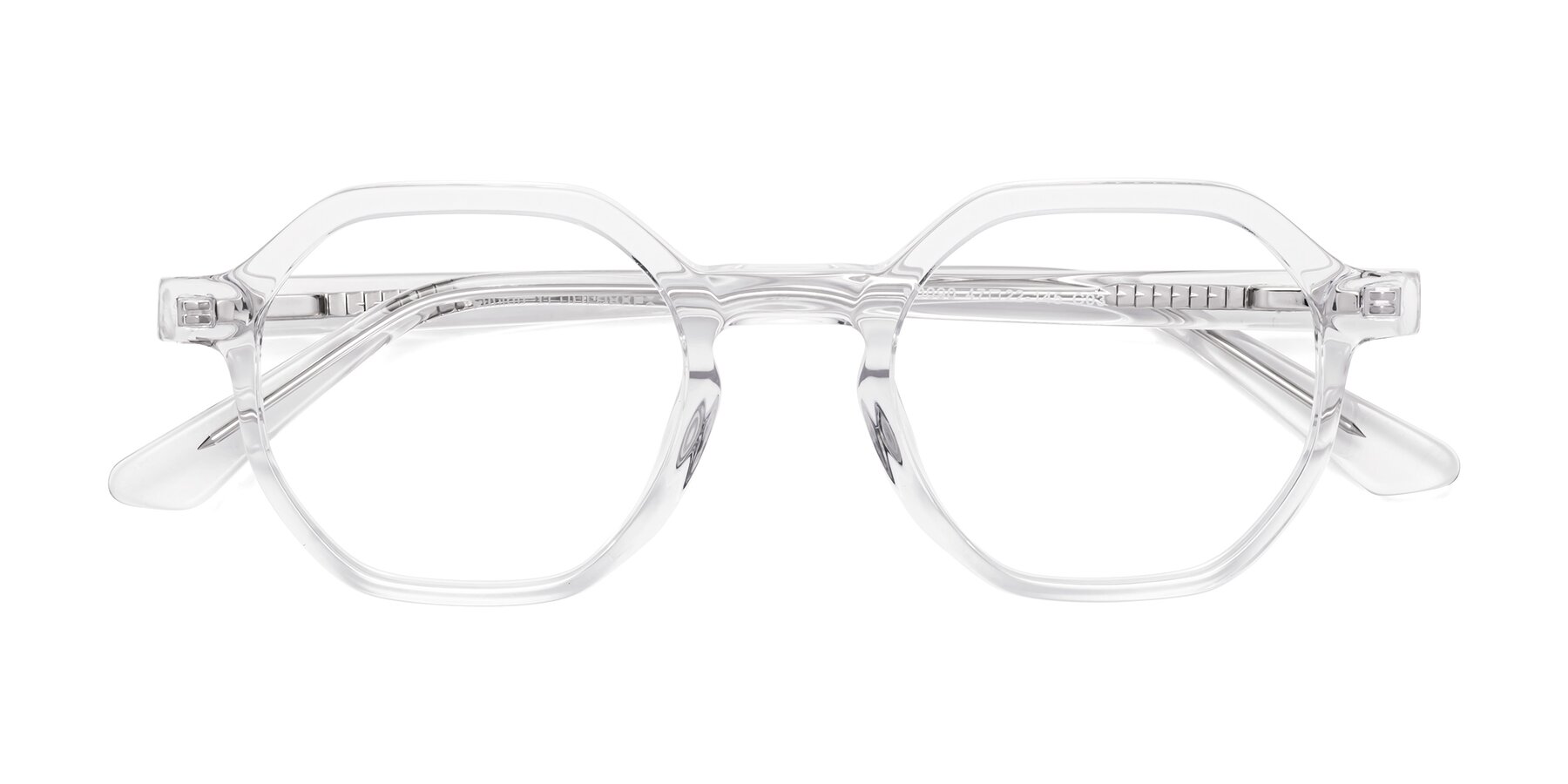 Folded Front of Lucian in Clear with Clear Reading Eyeglass Lenses