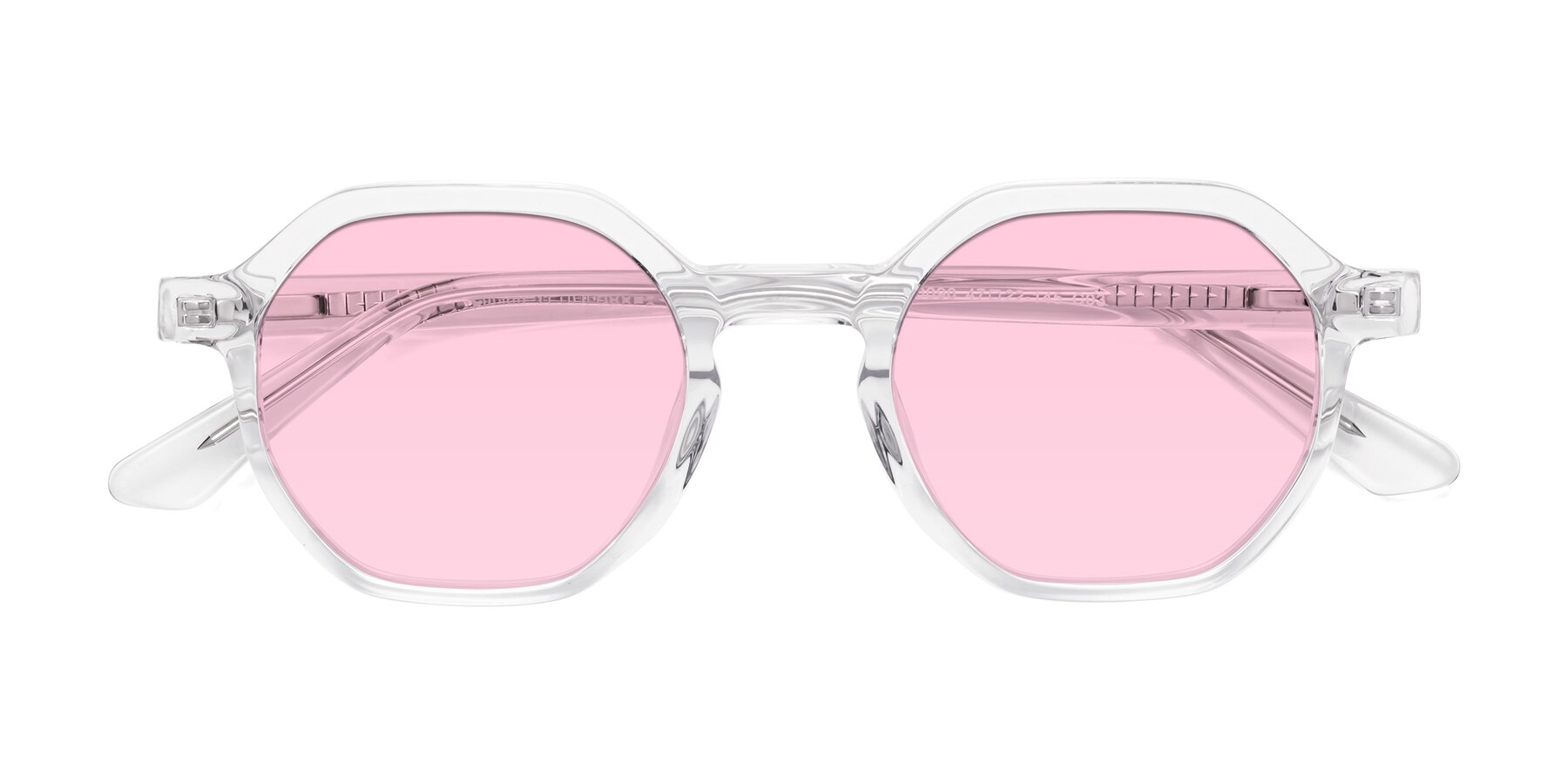 Folded Front of Lucian in Clear with Light Pink Tinted Lenses
