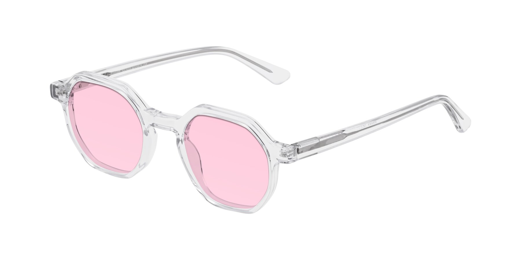 Angle of Lucian in Clear with Light Pink Tinted Lenses