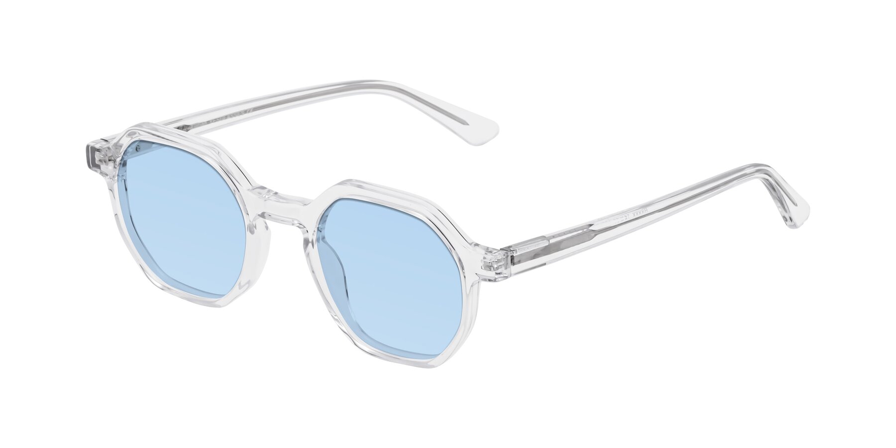 Angle of Lucian in Clear with Light Blue Tinted Lenses