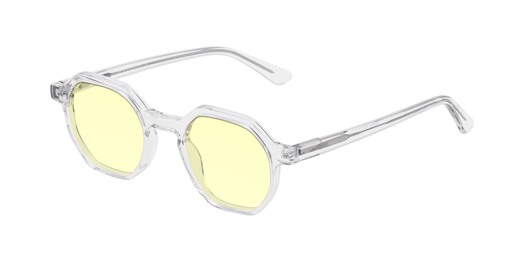 Angle of Lucian in Clear with Light Yellow Tinted Lenses