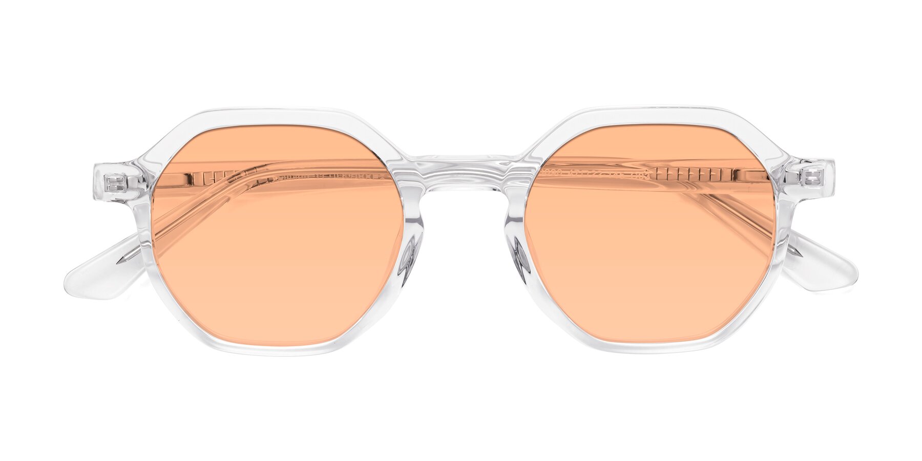 Folded Front of Lucian in Clear with Light Orange Tinted Lenses