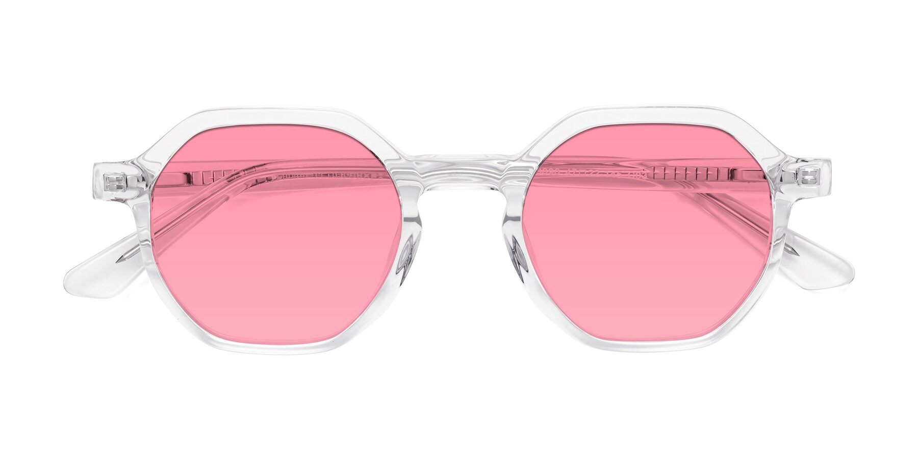 Folded Front of Lucian in Clear with Pink Tinted Lenses