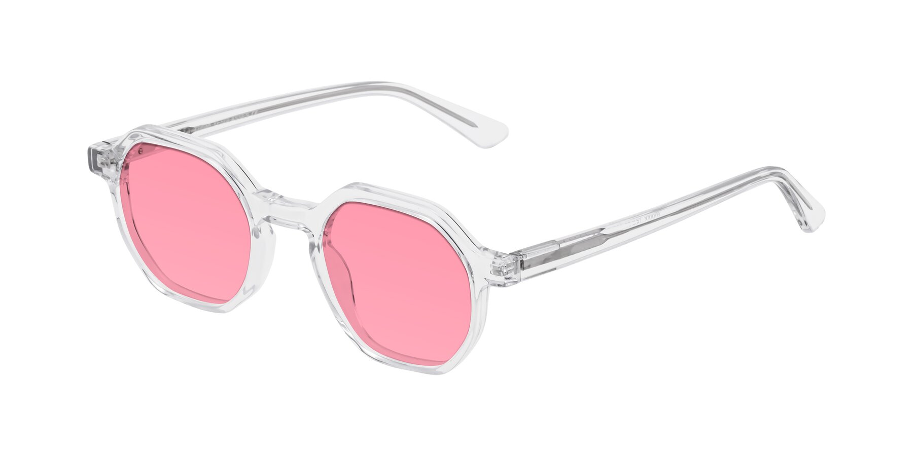 Angle of Lucian in Clear with Pink Tinted Lenses