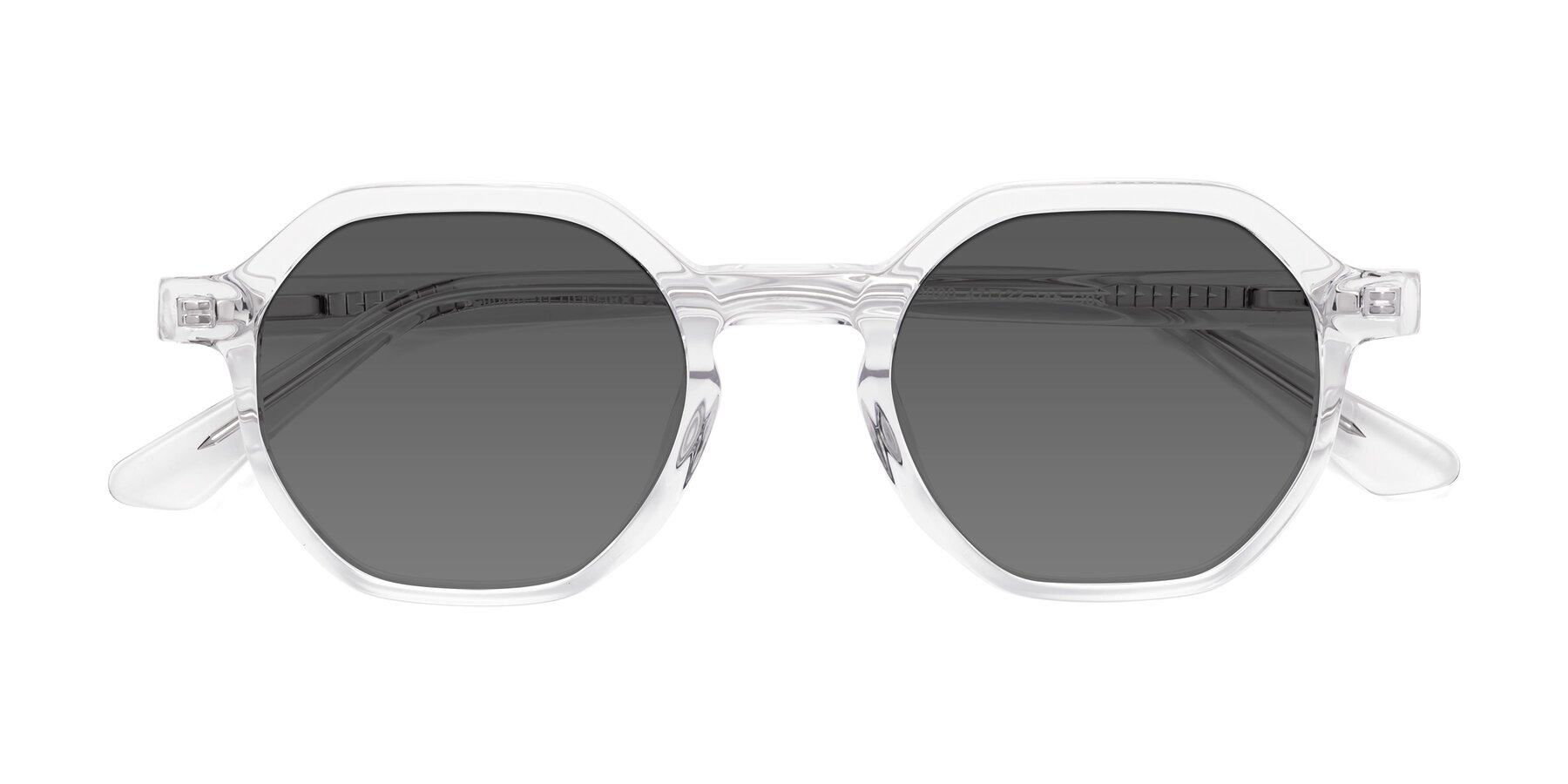 Folded Front of Lucian in Clear with Medium Gray Tinted Lenses